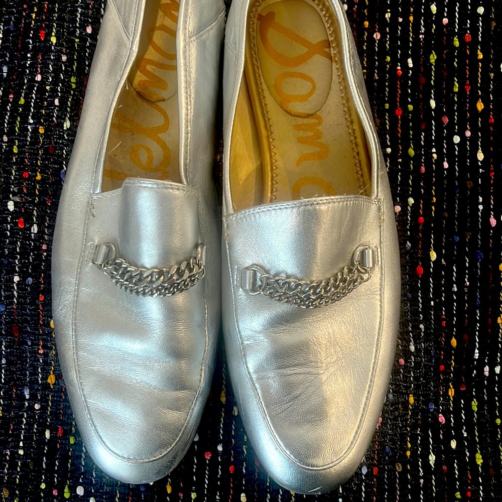 Silver chain Sam Edelman loafer good condition